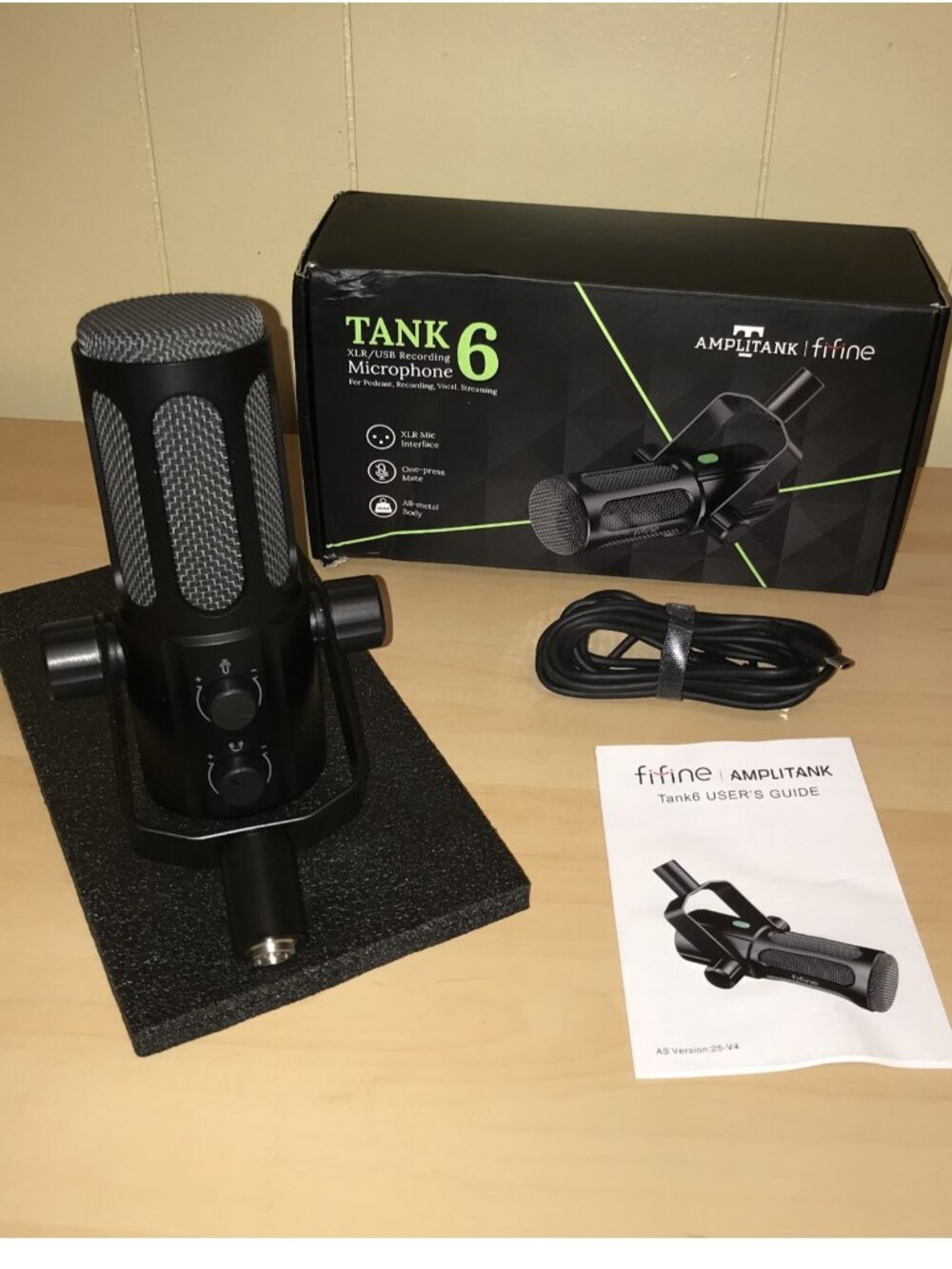 FIFINE Amplitank XLR Tank6 Microphone for Recording Podcast Vocal Streaming